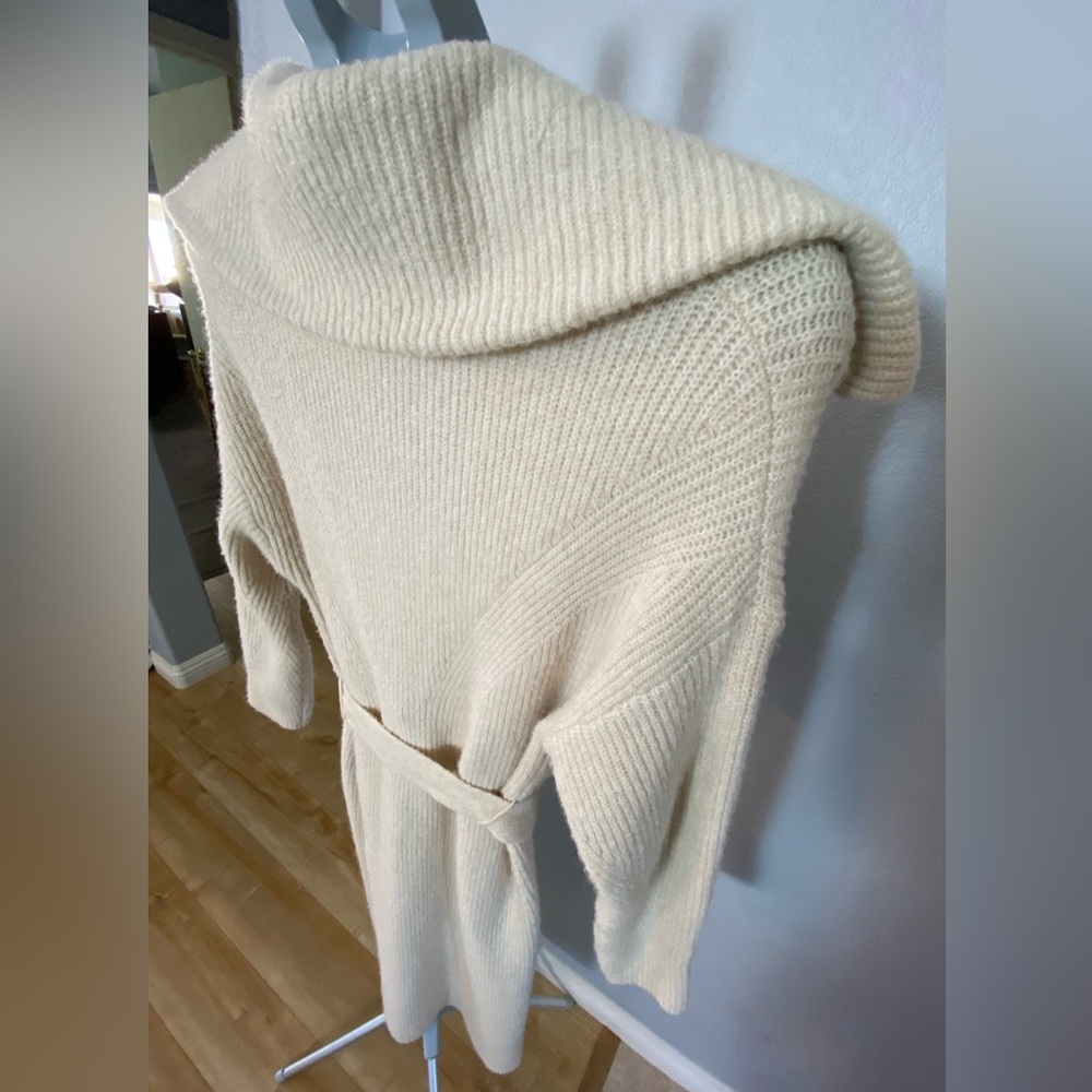 Express Ribbed Collared Belted Duster Cardigan - image 3